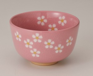 ■【抹茶碗/美濃焼】ピンク抹茶碗