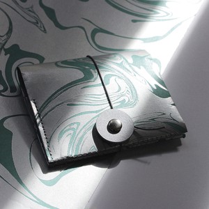 PAPER WALLET  02　マーブル模様(マット銀箔×ミントグリーン)　かみのおさいふ（日本製）【財布】