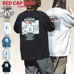 【24SS新作】RED CAP GIRL 接触冷感 とろみポンチ イラスト＆フォト バックプリント 半袖T-shirt