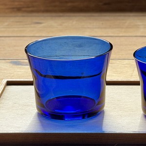 フレアグラス　耐熱性　被せ藍色 L