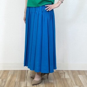 Skirt Pintucked Linen-blend Switching