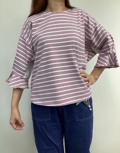 T-shirt Pearl Pullover Drop-shoulder Sleeve Border