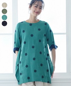 Tunic Linen-blend Embroidered 6/10 length 【2024NEW】