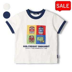 JR貨物電車半袖Tシャツ   F32814   金太郎 桃太郎 ハイブリット機関車 コンテナ 衿・袖口配色