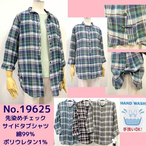 Button Shirt/Blouse Plaid 2024 Spring/Summer