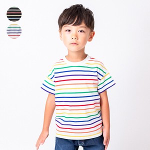 Kids' Short Sleeve T-shirt Colorful Border M Simple