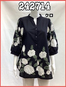 Button Shirt/Blouse Tops Embroidered Ladies NEW