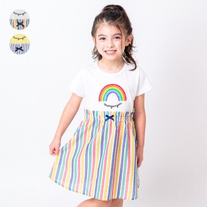 Kids' Casual Dress Rainbow Stripe Docking One-piece Dress Switching
