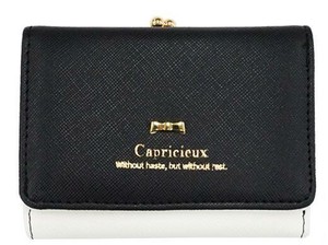 CAPRICIEUX カプリッシュ がま口ミニ財布 CAP80-2　黒×白