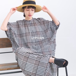 Button Shirt/Blouse Dolman Sleeve Check Cotton Crepe Natulan Listed NEW 2024 Spring/Summer