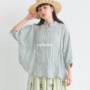 Button Shirt/Blouse Dolman Sleeve Shirring Silk Touch Washer NEW 2024 Spring/Summer