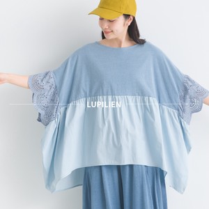 Pre-order T-shirt Pullover Indigo Plainstitch 5.5OZ Sleeve Scalloped Lace Denim