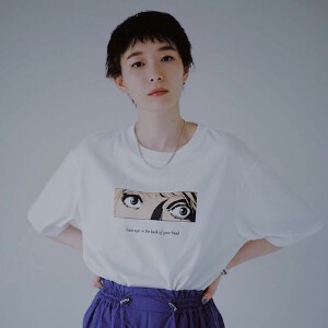 T-shirt Pudding T-Shirt Ladies Cut-and-sew Spring/Summer