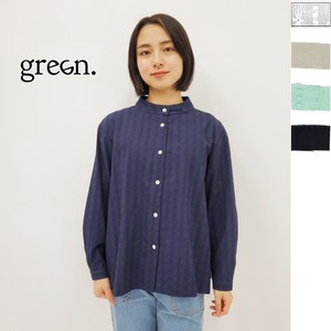 Button Shirt/Blouse High-Neck Embroidered