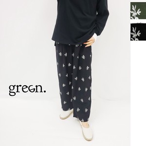 Cropped Pant Floral Pattern Embroidered