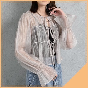 Button Shirt/Blouse Front/Rear 2-way Shirring Organ sheer