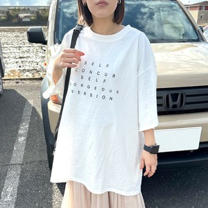 即納【2025新作】ロゴTチュニック　ビッグT　ロゴT　ロゴTシャツ　プリント　夏服