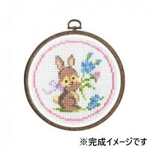 オリムパス ししゅうキット　フープ　ウサギとお花 7402