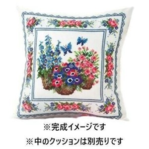 オリムパス ししゅうキット　クッションカバー　スプリングガーデン　6052