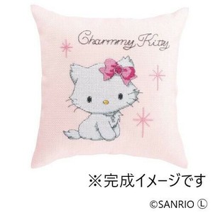 オリムパス 6024 ししゅうキット　クッション　チャーミーキティリボン