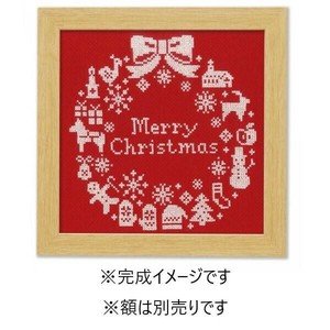 オリムパス クリスマス　クロスステッチししゅうキット　クリスマスリース　X-100・レッド