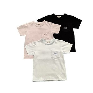 Kids' Short Sleeve T-shirt Pocket Embroidered M Made in Japan