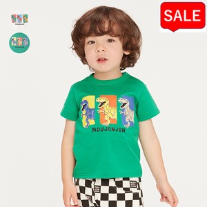 Kids' Short Sleeve T-shirt Pudding Colorful Tyrannosaurus Embroidered M