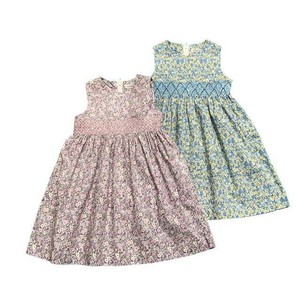 Kids' Casual Dress Floral Pattern Embroidered Jumper Skirt 80 ~ 140cm Made in Japan