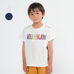 レインボーロゴ刺繍半袖Tシャツ   M30817   本体綿100%、配色切替、ゆったりシルエット