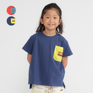 Kids' Short Sleeve T-shirt Color Palette Plain Color Pocket