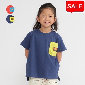 Kids' Short Sleeve T-shirt Color Palette Plain Color Pocket