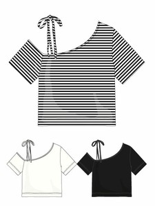 T-shirt Design Shoulder Ladies' 【2024NEW】