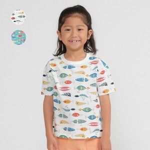 Kids' Short Sleeve T-shirt Patterned All Over Colorful Made in Japan