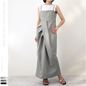 Casual Dress 2-way Camisole One-piece Dress Tuck 【2024NEW】