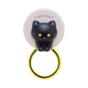 ねこちゃんのスマホリング くろ RING-NEKO01