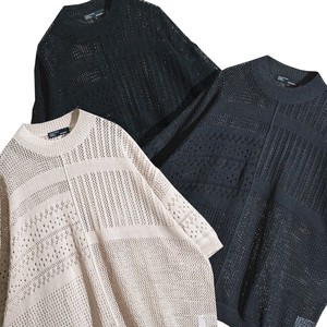 Sweater/Knitwear Dolman Sleeve Crew Neck Switching