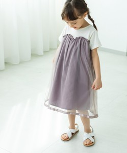 Kids' Casual Dress Tulle Docking One-piece Dress