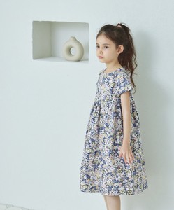 Kids' Casual Dress Patterned All Over French Sleeve One-piece Dress