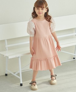 Kids' Casual Dress Dot Tulle One-piece Dress Switching