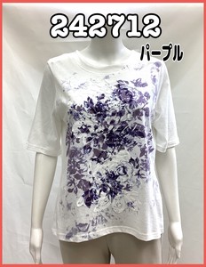 T-shirt Flower Print Tops Ladies' Cut-and-sew 2024 NEW