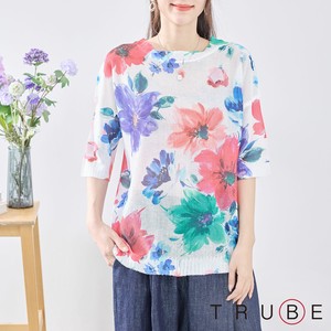 T-shirt Pullover Floral Pattern L M 【2024NEW】