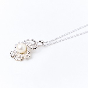 Pearls/Moon Stone Silver Chain Pendant Made in Japan