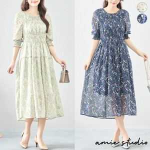 Casual Dress Floral Pattern Long Dress L 【2024NEW】