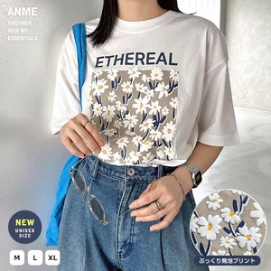 フラワープリント 半袖 Tシャツ