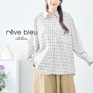 Button Shirt/Blouse Printed L 【2024NEW】