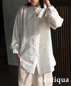 新作！[アンティカ]インド綿 レースシャツ シャツ レディース トップス  IYA-00017【ALL】