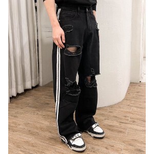 Full-Length Pant black Denim Pants Men's