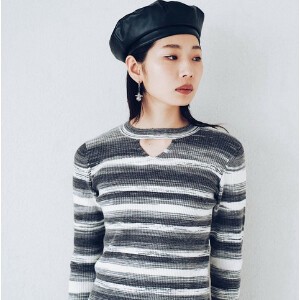 Sweater/Knitwear Knitted Top Long Sleeves Gradation Spring Ladies'