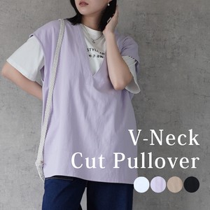 T-shirt Pullover Vest V-Neck Sleeveless Tops Cut-and-sew 2024 Spring/Summer
