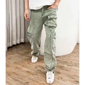 Full-Length Pant Pocket Denim Pants Men's